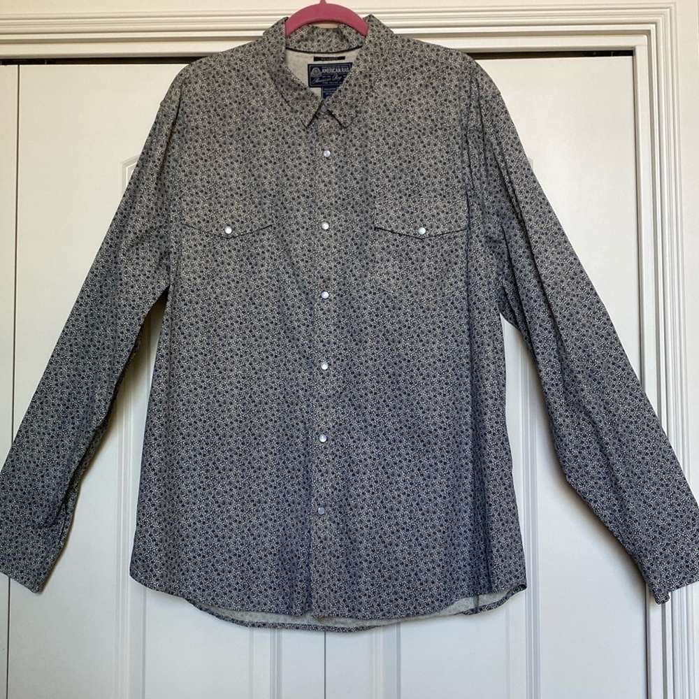 American Rag Pearl Snap Shirt Men’s XXL Floral Western Rodeo Cowboy Cotton